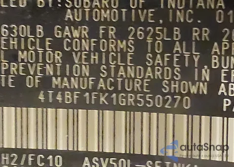 2016 Toyota Camry Le from USA, damaged, VIN 4T4BF1FK1GR550270